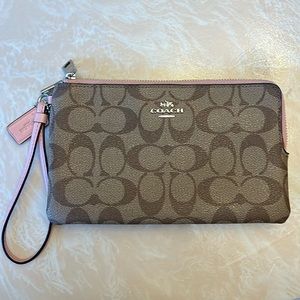 Coach double zip wallet